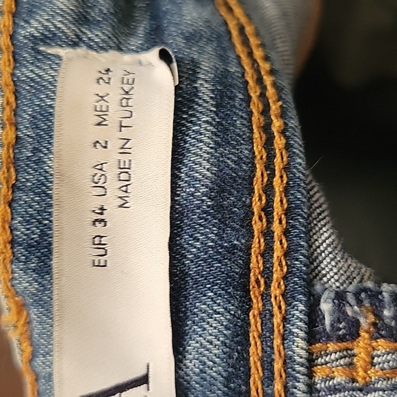 Zara Distressed‎ Skinny Denim Blue Jeans Womens 2 - Picture 6 of 6